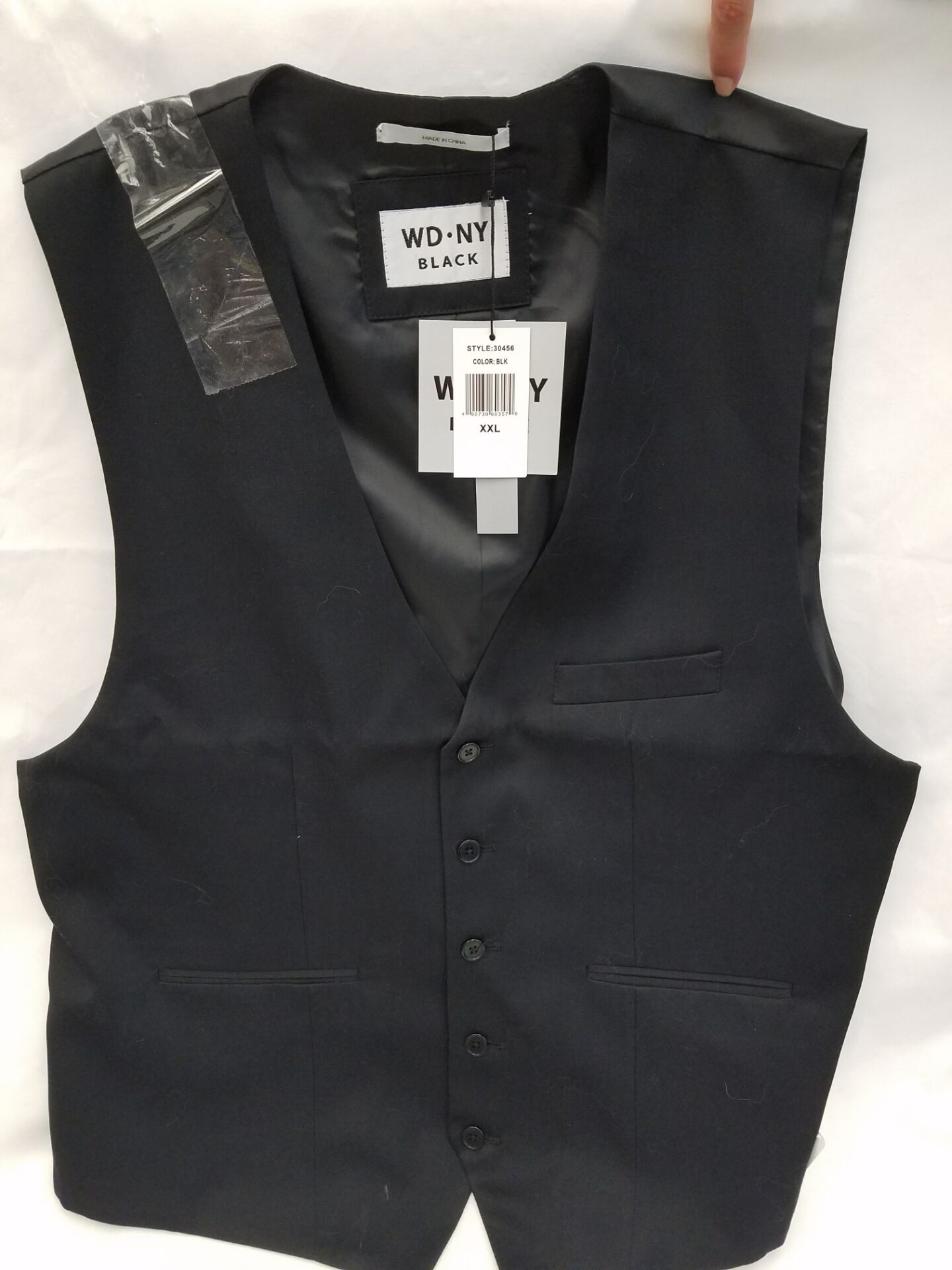 Mens Black Suit Vest XXL