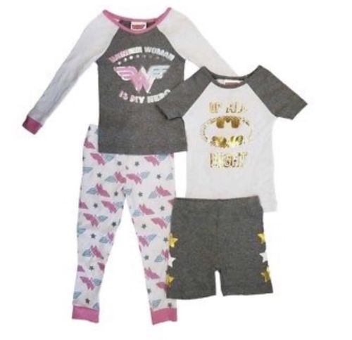 Komar Kids 4 Piece Cotton Pajama Set Pants Shorts T-Shirts - Picture 18 of 19